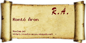 Rontó Áron névjegykártya